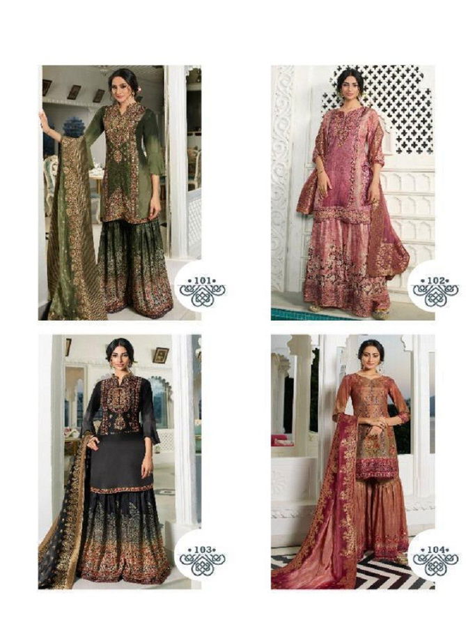 LT Arunima Exclusive Heavy Silk Digital Print With Handwork Designer Wedding Wear Palzzo Suit Collection 